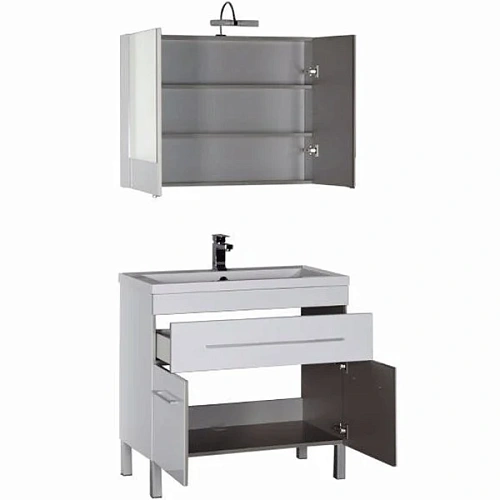 Тумба с раковиной Aquanet Верона NEW 90 белый (напольная 1 ящик 2 дверцы) 00213032 Тумба с раковиной Aquanet Верона NEW 90 белый (напольная 1 ящик 2 дверцы) 00213032