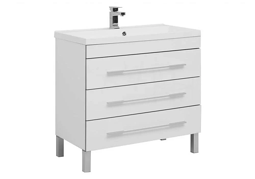 Тумба с раковиной Aquanet Верона NEW 90 белый (напольная 3 ящика) 00178470 + 00204119 Тумба с раковиной Aquanet Верона NEW 90 белый (напольная 3 ящика) 00178470 + 00204119