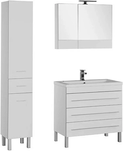 Тумба с раковиной Aquanet Верона NEW 90 белый (напольная 3 ящика) 00212872 Тумба с раковиной Aquanet Верона NEW 90 белый (напольная 3 ящика) 00212872