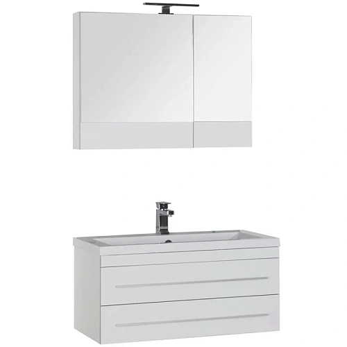 Тумба с раковиной Aquanet Верона NEW 90 белый (подвесная 2 ящика) 00212866 Тумба с раковиной Aquanet Верона NEW 90 белый (подвесная 2 ящика) 00212866