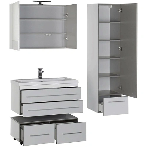 Тумба с раковиной Aquanet Верона NEW 90 белый (подвесная 2 ящика) 00212866 Тумба с раковиной Aquanet Верона NEW 90 белый (подвесная 2 ящика) 00212866