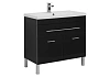 Тумба с раковиной Aquanet Верона NEW 90 черный (напольная 1 ящик 2 дверцы) 00182709 + 00204119