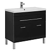 Тумба с раковиной Aquanet Верона NEW 90 черный (напольная 1 ящик 2 дверцы) 00182709 + 00204119 Тумба с раковиной Aquanet Верона NEW 90 черный (напольная 1 ящик 2 дверцы) 00182709 + 00204119