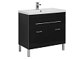 Тумба с раковиной Aquanet Верона NEW 90 черный (напольная 1 ящик 2 дверцы) 00182709 + 00204119 Тумба с раковиной Aquanet Верона NEW 90 черный (напольная 1 ящик 2 дверцы) 00182709 + 00204119