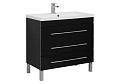Тумба с раковиной Aquanet Верона NEW 90 черный (напольная 3 ящика) 00178473 + 00204119 Тумба с раковиной Aquanet Верона NEW 90 черный (напольная 3 ящика) 00178473 + 00204119