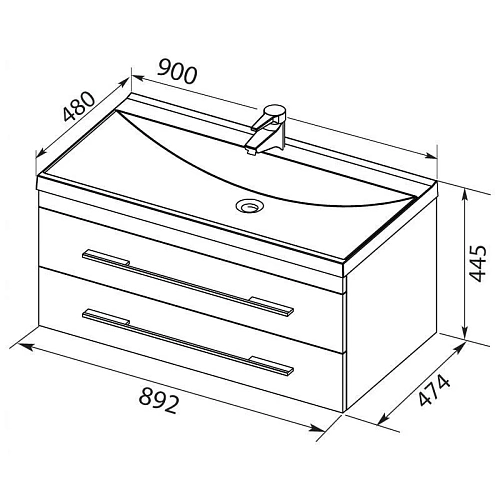 Тумба с раковиной Aquanet Верона NEW 90 черный (подвесная 2 ящика) 00172336 + 00204119 Тумба с раковиной Aquanet Верона NEW 90 черный (подвесная 2 ящика) 00172336 + 00204119