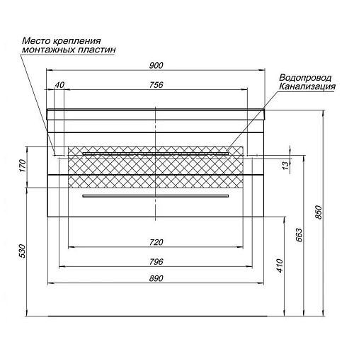 Тумба с раковиной Aquanet Верона NEW 90 черный (подвесная 2 ящика) 00172336 + 00204119 Тумба с раковиной Aquanet Верона NEW 90 черный (подвесная 2 ящика) 00172336 + 00204119