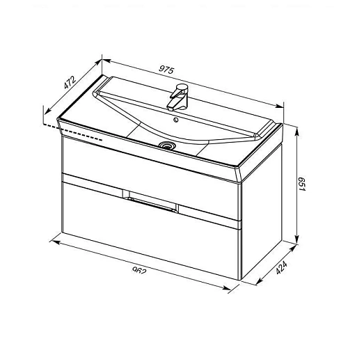 Тумба с раковиной Aquanet Виго 100 сине-серый 00183361+00168784 Тумба с раковиной Aquanet Виго 100 сине-серый 00183361+00168784