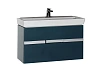 Тумба с раковиной Aquanet Виго 100 сине-серый 00183361+00168784
