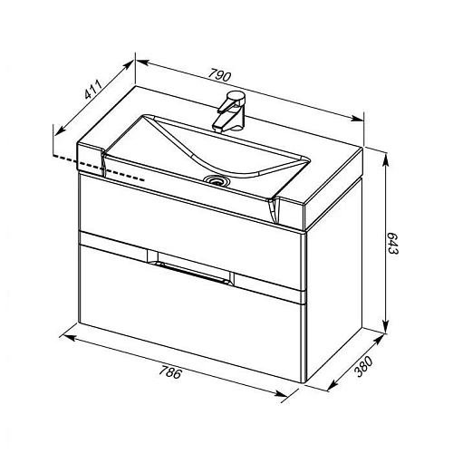 Тумба с раковиной Aquanet Виго 80 белый 00183405+00170591 Тумба с раковиной Aquanet Виго 80 белый 00183405+00170591