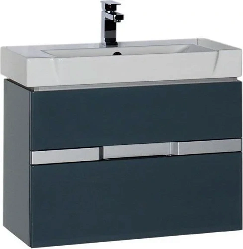 Тумба с раковиной Aquanet Виго 80 сине-серый 00183364+00170591 Тумба с раковиной Aquanet Виго 80 сине-серый 00183364+00170591