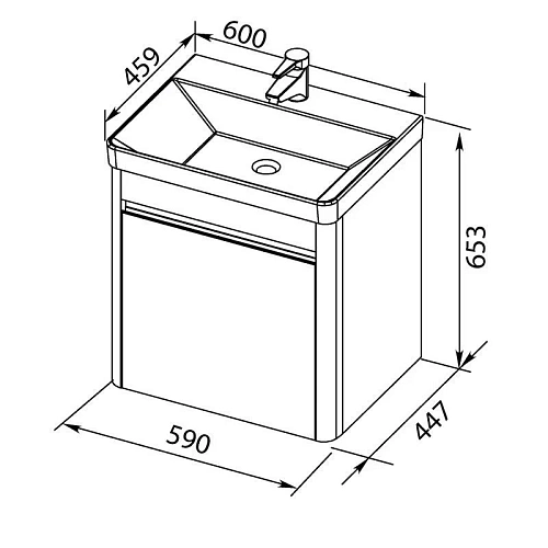 Тумба с раковиной Aquanet Вилора 60 белый 00199875 + 00182311 Тумба с раковиной Aquanet Вилора 60 белый 00199875 + 00182311