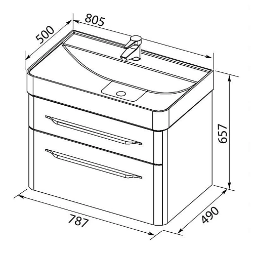 Тумба с раковиной Aquanet Виченца 80 белый 00196963 + 00196344 Тумба с раковиной Aquanet Виченца 80 белый 00196963 + 00196344