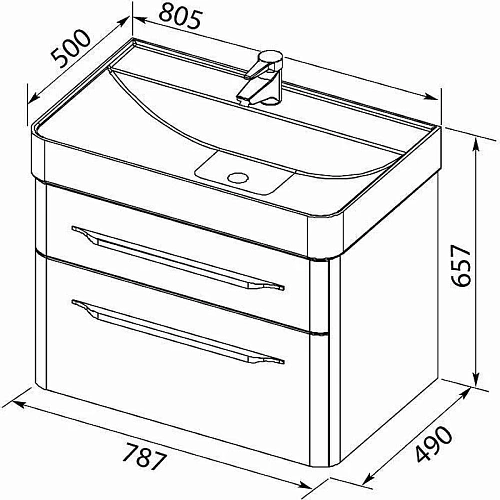 Тумба с раковиной Aquanet Виченца 80 белый 00212666 Тумба с раковиной Aquanet Виченца 80 белый 00212666