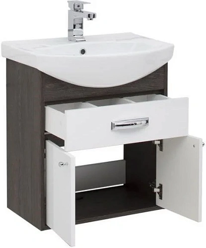 Тумба с раковиной Aquanet Грейс 60 дуб кантербери/белый (1 ящик, 2 дверцы) 00198374 + 00182641 Тумба с раковиной Aquanet Грейс 60 дуб кантербери/белый (1 ящик, 2 дверцы) 00198374 + 00182641