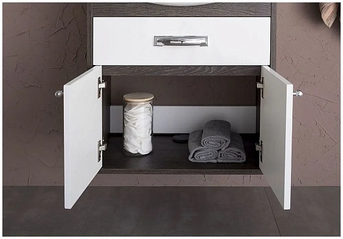 Тумба с раковиной Aquanet Грейс 60 дуб кантербери/белый (1 ящик, 2 дверцы) 00198374 + 00182641 Тумба с раковиной Aquanet Грейс 60 дуб кантербери/белый (1 ящик, 2 дверцы) 00198374 + 00182641