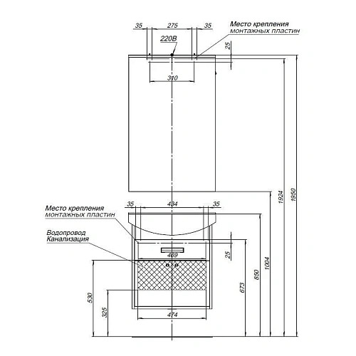 Тумба с раковиной Aquanet Грейс 60 дуб кантербери/белый (1 ящик, 2 дверцы) 00198374 + 00182641 Тумба с раковиной Aquanet Грейс 60 дуб кантербери/белый (1 ящик, 2 дверцы) 00198374 + 00182641