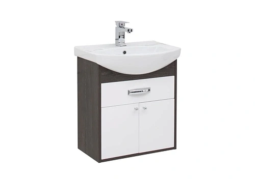 Тумба с раковиной Aquanet Грейс 60 дуб кантербери/белый (1 ящик, 2 дверцы) 00198374 + 00182641 Тумба с раковиной Aquanet Грейс 60 дуб кантербери/белый (1 ящик, 2 дверцы) 00198374 + 00182641