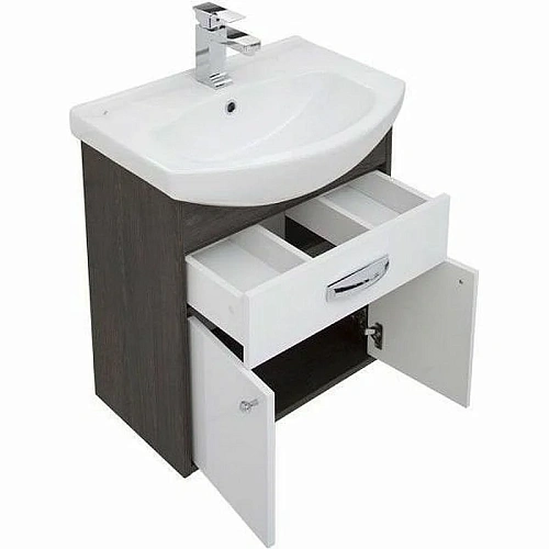 Тумба с раковиной Aquanet Грейс 60 дуб кантербери/белый (1 ящик, 2 дверцы) 00212649 Тумба с раковиной Aquanet Грейс 60 дуб кантербери/белый (1 ящик, 2 дверцы) 00212649