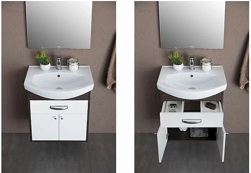 Тумба с раковиной Aquanet Грейс 60 дуб кантербери/белый (1 ящик, 2 дверцы) 00212649 Тумба с раковиной Aquanet Грейс 60 дуб кантербери/белый (1 ящик, 2 дверцы) 00212649