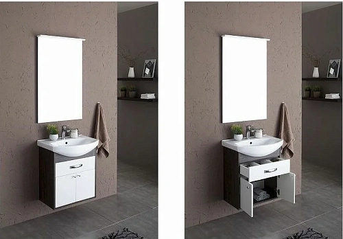 Тумба с раковиной Aquanet Грейс 60 дуб кантербери/белый (1 ящик, 2 дверцы) 00212649 Тумба с раковиной Aquanet Грейс 60 дуб кантербери/белый (1 ящик, 2 дверцы) 00212649