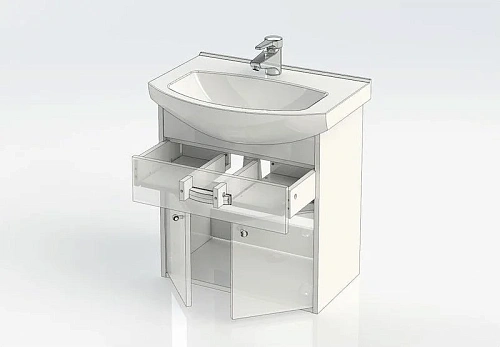 Тумба с раковиной Aquanet Грейс 60 дуб кантербери/белый (1 ящик, 2 дверцы) 00212649 Тумба с раковиной Aquanet Грейс 60 дуб кантербери/белый (1 ящик, 2 дверцы) 00212649