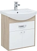 Тумба с раковиной Aquanet Грейс 60 дуб сонома/белый (1 ящик, 2 дверцы) 00198373 + 00182641