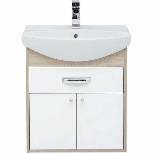 Тумба с раковиной Aquanet Грейс 60 дуб сонома/белый (1 ящик, 2 дверцы) 00212653 Тумба с раковиной Aquanet Грейс 60 дуб сонома/белый (1 ящик, 2 дверцы) 00212653