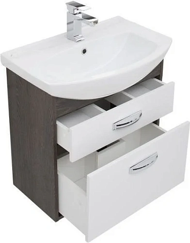 Тумба с раковиной Aquanet Грейс 65 дуб кантербери/белый (2 ящика) 00212652 Тумба с раковиной Aquanet Грейс 65 дуб кантербери/белый (2 ящика) 00212652