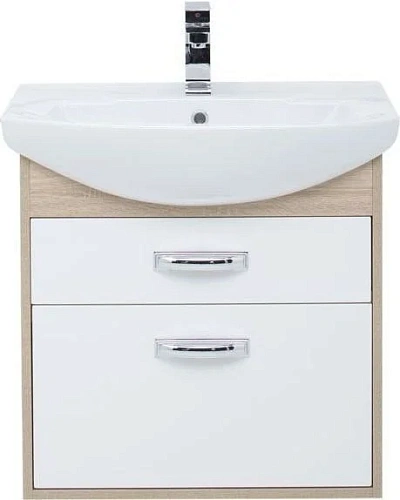 Тумба с раковиной Aquanet Грейс 65 дуб сонома/белый (2 ящика) 00198377 + 00182642 Тумба с раковиной Aquanet Грейс 65 дуб сонома/белый (2 ящика) 00198377 + 00182642