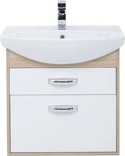 Тумба с раковиной Aquanet Грейс 65 дуб сонома/белый (2 ящика) 00212656 Тумба с раковиной Aquanet Грейс 65 дуб сонома/белый (2 ящика) 00212656
