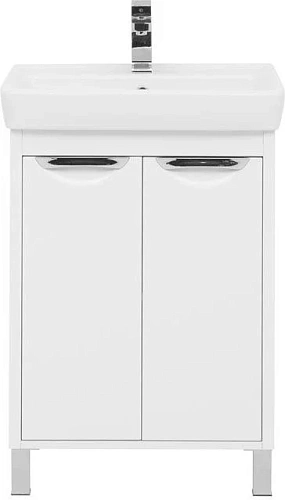 Тумба с раковиной Aquanet Гретта 60 New белый (2 дверцы) 00233578 + 00185551 Тумба с раковиной Aquanet Гретта 60 New белый (2 дверцы) 00233578 + 00185551