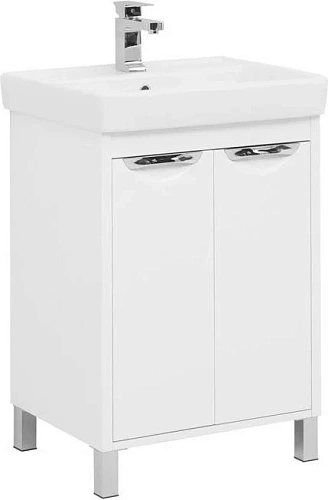 Тумба с раковиной Aquanet Гретта 60 New белый (2 дверцы) 00233578 + 00185551 Тумба с раковиной Aquanet Гретта 60 New белый (2 дверцы) 00233578 + 00185551