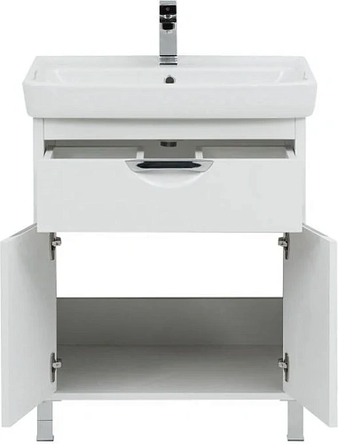 Тумба с раковиной Aquanet Гретта 70 New белый (1 ящик, 2 дверцы) 00233579 + 00215663 Тумба с раковиной Aquanet Гретта 70 New белый (1 ящик, 2 дверцы) 00233579 + 00215663