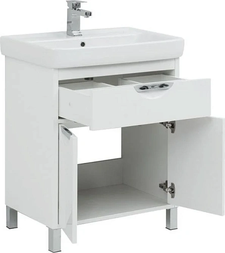 Тумба с раковиной Aquanet Гретта 70 New белый (1 ящик, 2 дверцы) 00233579 + 00215663 Тумба с раковиной Aquanet Гретта 70 New белый (1 ящик, 2 дверцы) 00233579 + 00215663