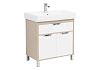 Тумба с раковиной Aquanet Гретта 80 New светлый дуб (1 ящик, 2 дверцы) 00239403 + 00185552