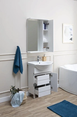 Тумба с раковиной Aquanet Доминика 60 белый 00212754 Тумба с раковиной Aquanet Доминика 60 белый 00212754