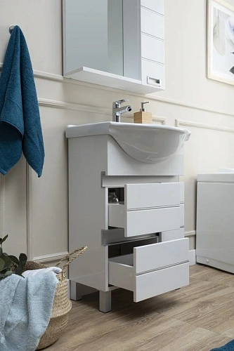 Тумба с раковиной Aquanet Доминика 60 белый 00212754 Тумба с раковиной Aquanet Доминика 60 белый 00212754