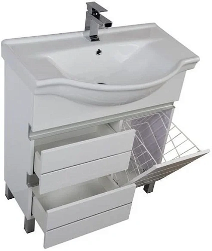 Тумба с раковиной Aquanet Доминика 80 б\к белый 00172375+00169551 Тумба с раковиной Aquanet Доминика 80 б\к белый 00172375+00169551