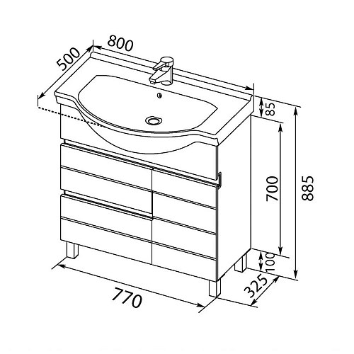 Тумба с раковиной Aquanet Доминика 80 б\к белый 00172375+00169551 Тумба с раковиной Aquanet Доминика 80 б\к белый 00172375+00169551