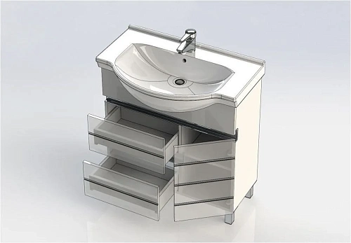 Тумба с раковиной Aquanet Доминика 80 белый 00170480+00169551 Тумба с раковиной Aquanet Доминика 80 белый 00170480+00169551