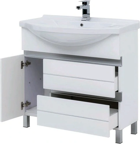 Тумба с раковиной Aquanet Доминика 90 R белый (Раковина Эльбрус) 00238406 + 00168865 Тумба с раковиной Aquanet Доминика 90 R белый (Раковина Эльбрус) 00238406 + 00168865