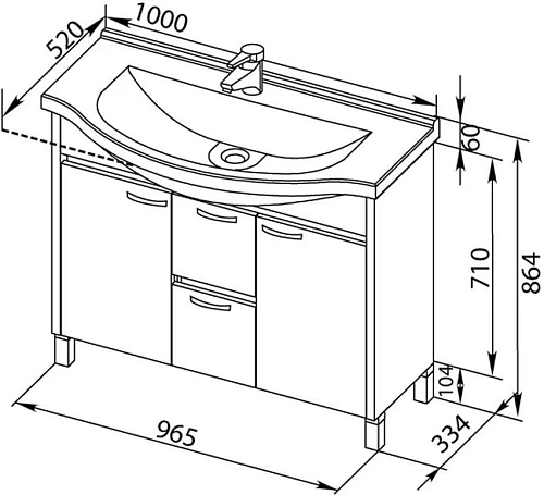 Тумба с раковиной Aquanet Донна 100 венге 00169183+00168866 Тумба с раковиной Aquanet Донна 100 венге 00169183+00168866