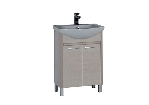 Тумба с раковиной Aquanet Донна 60 белый дуб (2 дверцы) 00169041+00168863 Тумба с раковиной Aquanet Донна 60 белый дуб (2 дверцы) 00169041+00168863