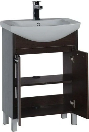 Тумба с раковиной Aquanet Донна 60 венге (2 дверцы) 00168941+00168863 Тумба с раковиной Aquanet Донна 60 венге (2 дверцы) 00168941+00168863