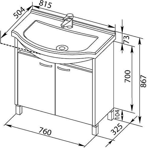 Тумба с раковиной Aquanet Донна 80 белый дуб 00169042+00168864 Тумба с раковиной Aquanet Донна 80 белый дуб 00169042+00168864