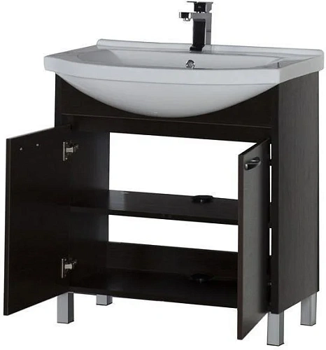 Тумба с раковиной Aquanet Донна 80 венге 00168942+00168864 Тумба с раковиной Aquanet Донна 80 венге 00168942+00168864