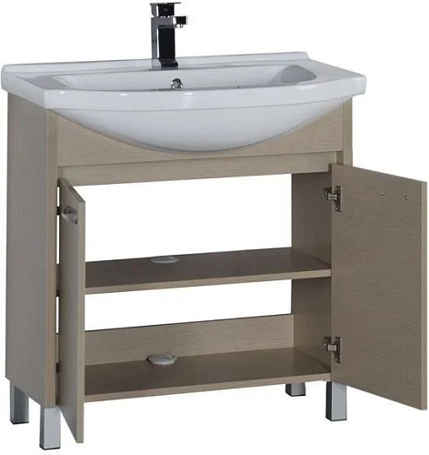 Тумба с раковиной Aquanet Донна 80 светлый дуб 00168931+00168864 Тумба с раковиной Aquanet Донна 80 светлый дуб 00168931+00168864