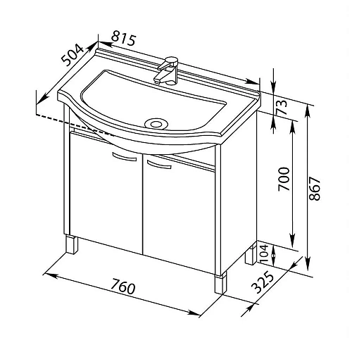 Тумба с раковиной Aquanet Донна 80 светлый дуб 00168931+00168864 Тумба с раковиной Aquanet Донна 80 светлый дуб 00168931+00168864