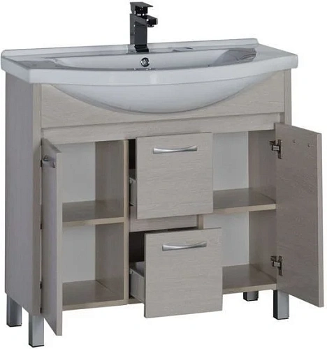 Тумба с раковиной Aquanet Донна 90 белый дуб 00169181+00168865 Тумба с раковиной Aquanet Донна 90 белый дуб 00169181+00168865